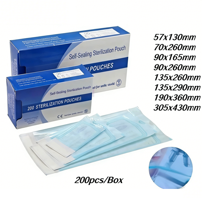 Self Sealing Sterilization Pouch Bags Disposable Dental Sterile Bags Pouches 8 Sizes