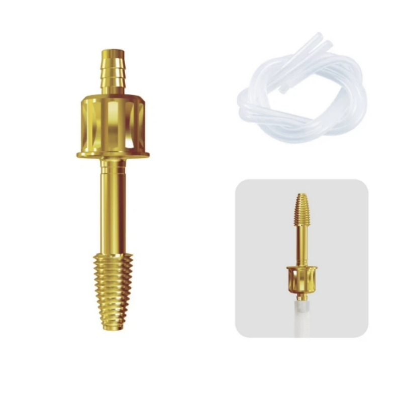 Dental Hydraulic Water Tip with Gold Threaded Connector – Leak-Proof Irrigation Head for Dental Unit Systems