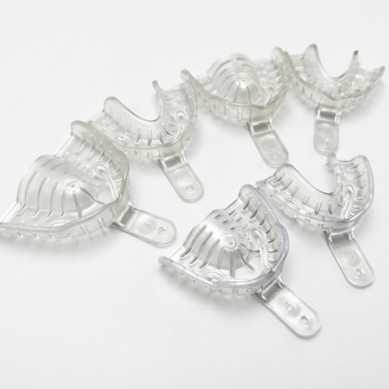 10 pairs Dental Alginate Impression Trays Clear Autoclave 121°C Large Medium Small