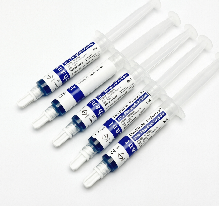 37% Phosphoric Acid Dental Etching Gel Syringe with 4 Disposable Tips, 5ml Each for Bonding & Restorative