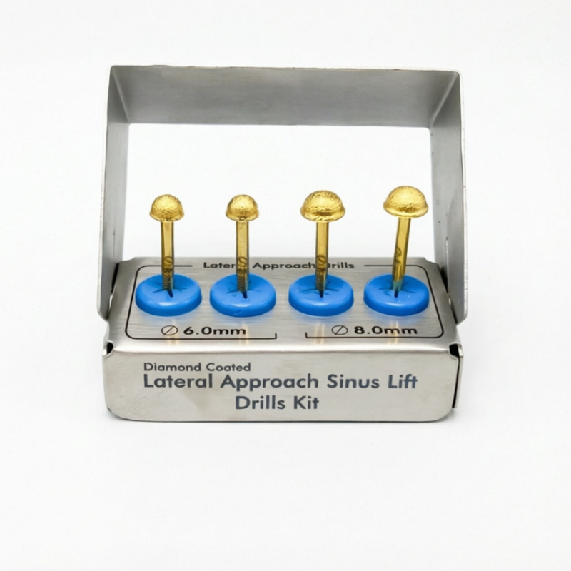 Dental Lateral Approach Drill Kit Sinus Lift Membrane Diamond Coated Burs 6mm 8mm