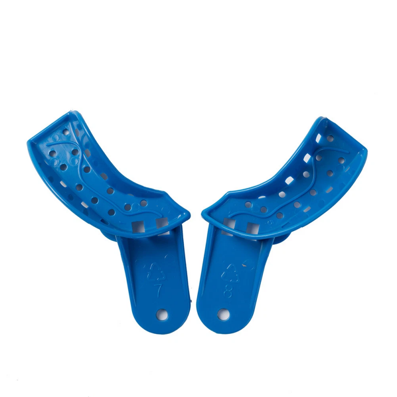 12Pcs Dental Disposable Impression Trays Plastic Perforated Denture Upper/Lower Large Medium Small