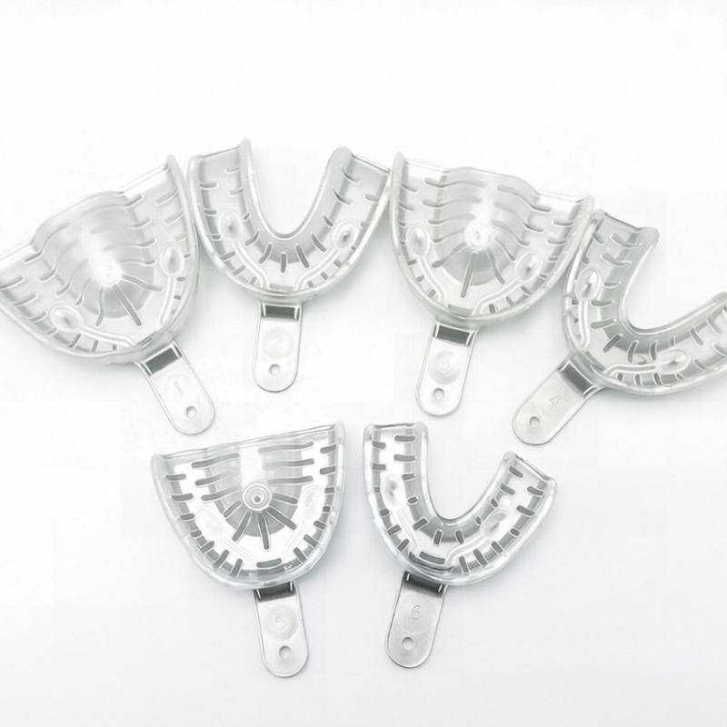 10 pairs Dental Alginate Impression Trays Clear Autoclave 121°C Large Medium Small