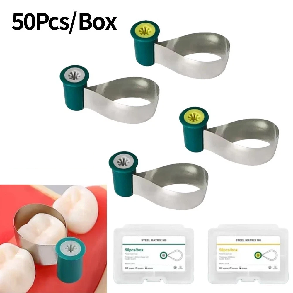 50Pcs Adapt SuperCap Dental Reel Matrix Bands Matrices Thickness 0.03/0.038mm