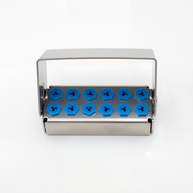 8/12/30Hole Bur Dental Burs Disinfection Autoclave Stand Holder Block Case Steel