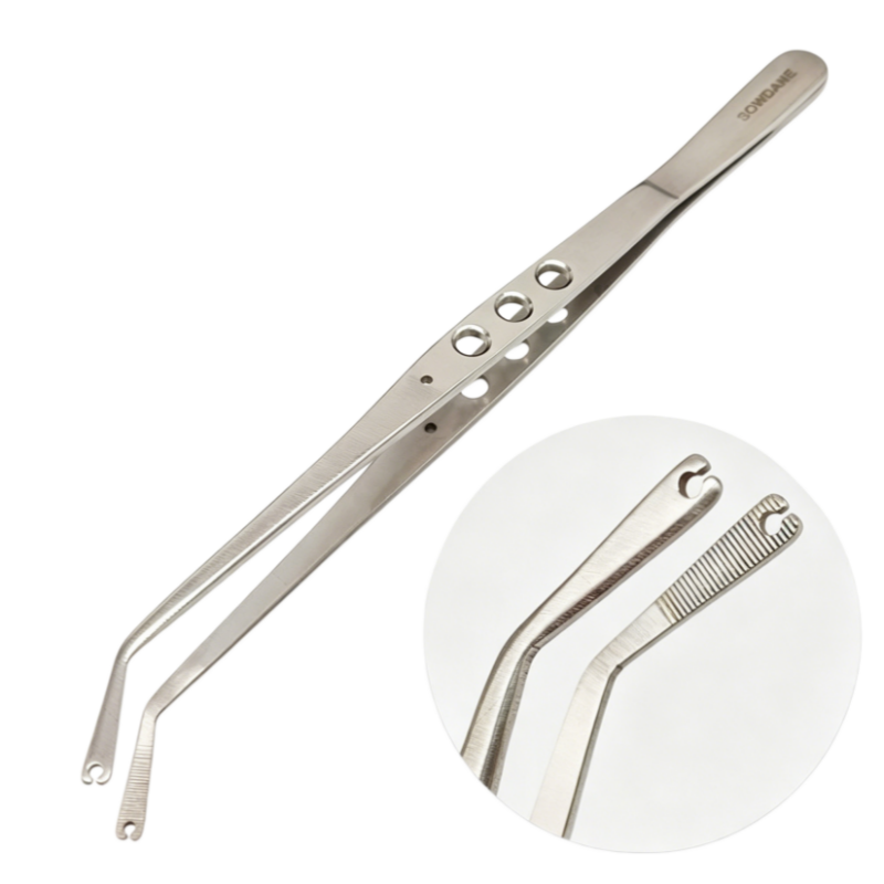 Dental Suture Forceps Stainless Steel Tissue Grasping Forceps for Implant Surgery Round and Square tip