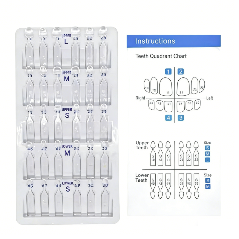 30pcs Dental Composite Resin Veneers Mould Light Cure Front Anterior Teeth