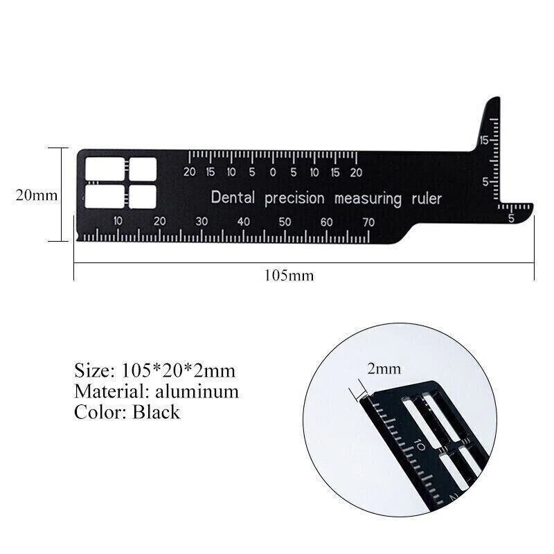 Dental Endodontic Measuring Ruler, Aluminum Finger Gauge Ring for Root Canal Files Reamers & Gutta Percha Pins