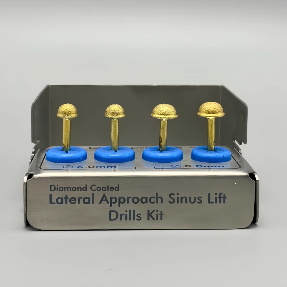 Dental Lateral Approach Drill Kit Sinus Lift Membrane Diamond Coated Burs 6mm 8mm