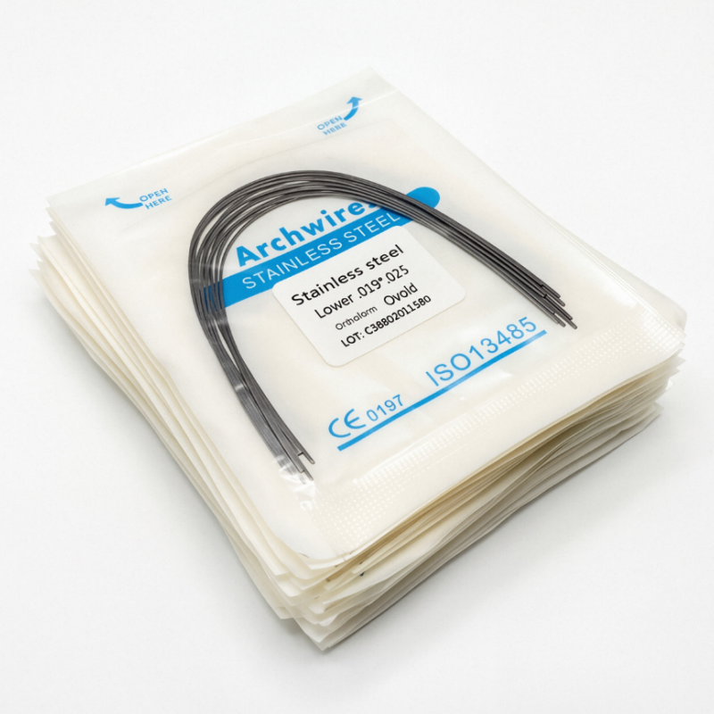 Premium Dental Stainless Steel Orthodontic Arch Wires Round & Rectangular Natural Form for Upper Lower