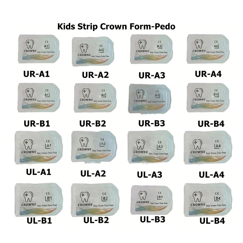 5pcs Dental Strip Crown Kids Form-Pedo Resin Pediatric Deciduous Anterior Crowns