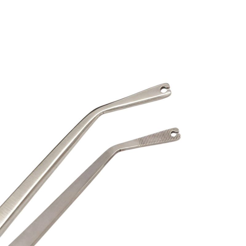 Dental Suture Forceps Stainless Steel Tissue Grasping Forceps for Implant Surgery Round and Square tip