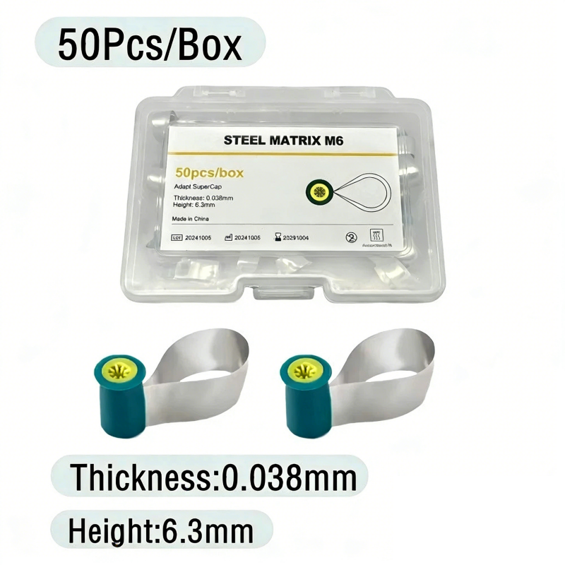 50Pcs Adapt SuperCap Dental Reel Matrix Bands Matrices Thickness 0.03/0.038mm