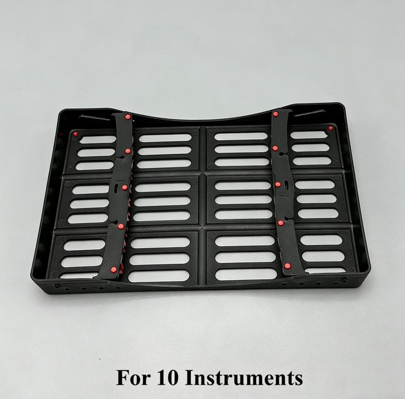 Plastic Dental Sterilization Cassette Box Tray Rack 5/7/10 Instruments Autoclave