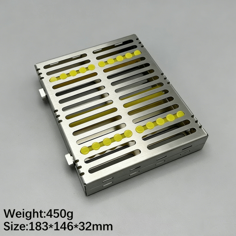 German Dental Autoclave Sterilization Cassette Rack Box Tray For 10 Instrument Stainless steel 135℃ Autoclavable