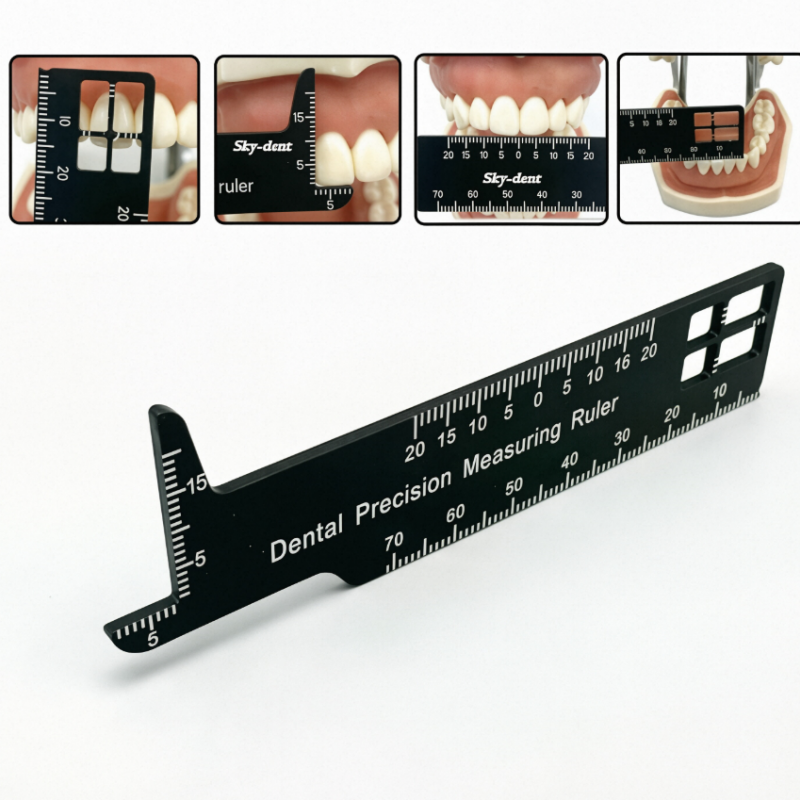 Dental Endodontic Measuring Ruler, Aluminum Finger Gauge Ring for Root Canal Files Reamers & Gutta Percha Pins