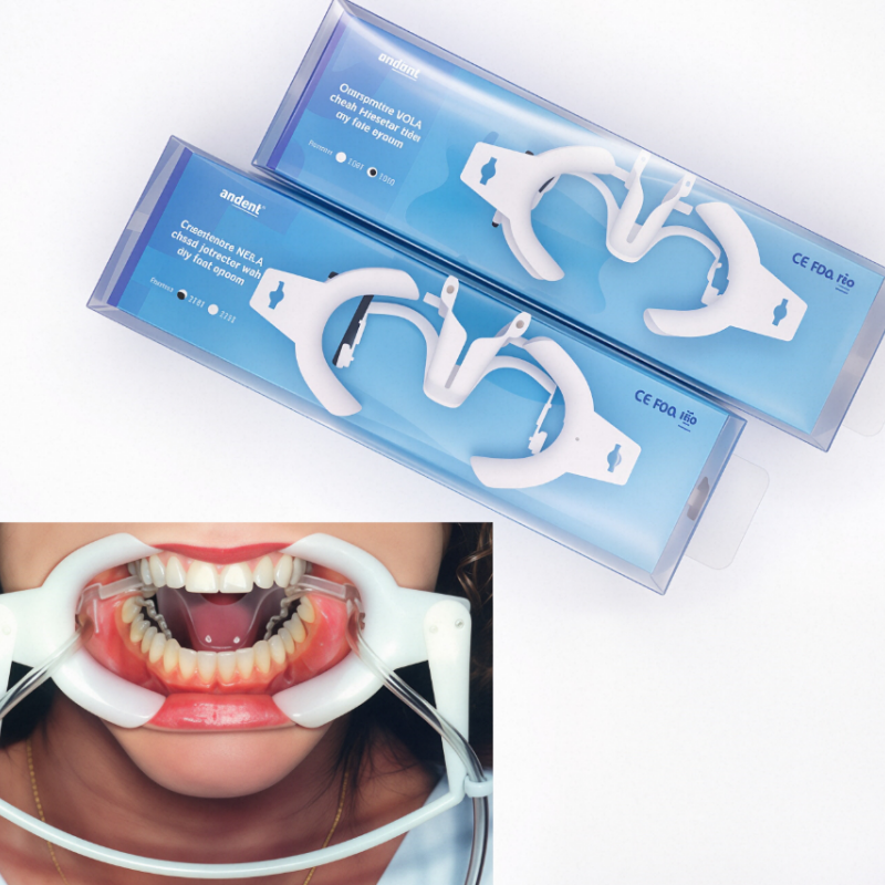 Dental Ortho Nola Lip Cheek Retractor, Dry Field Mouth Opener System with Tongue Guard, Large/Small