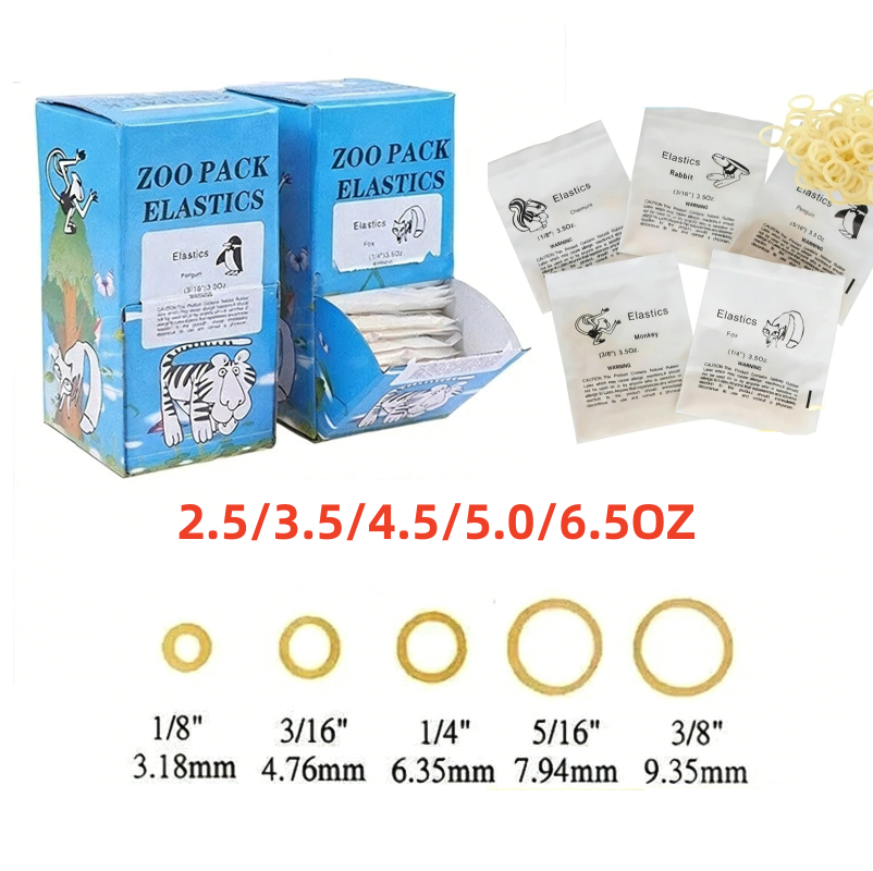 5000pcs Dental Orthodontic Rubber Bands Elastics Latex Braces 15 Sizes/forces