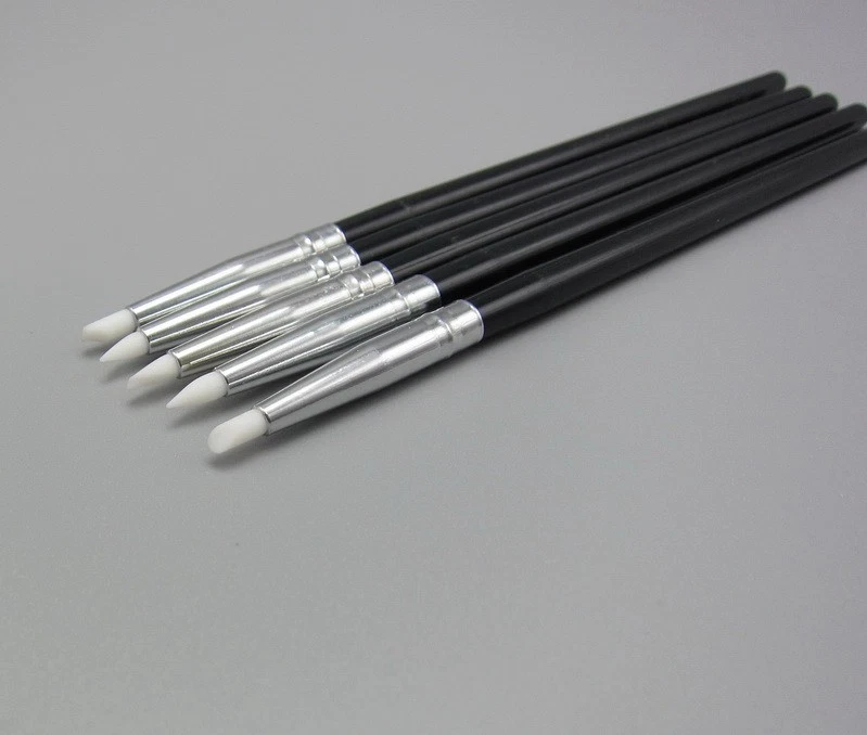 50pcs Dental Silicone Brush Pen For Composite Cement Adhesive Porcelain Teeth