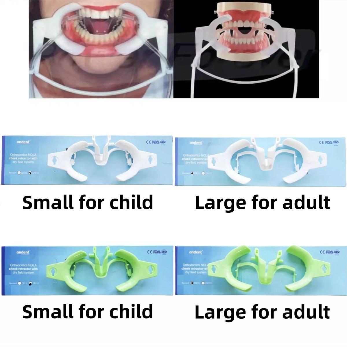 Dental Ortho Nola Lip Cheek Retractor Dry Field System Mouth Opener Large/ Small