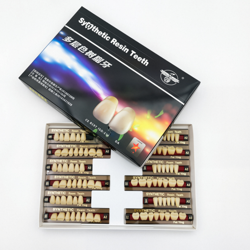Dental Synthetic Resin Teeth for DIY Dentures | False Teeth Shade A1 A2 A3 Upper Lower Rows for Teeth Replacement