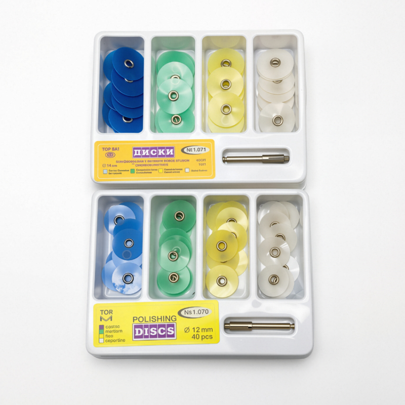 40/80Pcs Dental Composite Polishing Finishing Discs Kit with Mandrel | 12mm 14mm Gross Reduction Contouring Wheels