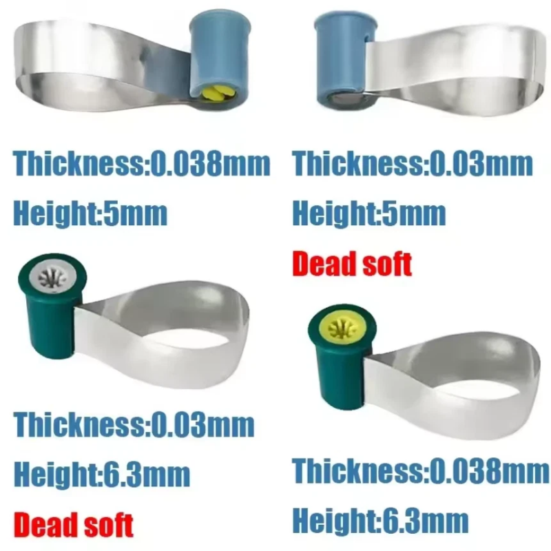 50Pcs Dental Reel Matrix Bands, Adapt SuperCap Style Matrices, Thickness 0.03mm/0.038mm for Resin Fill