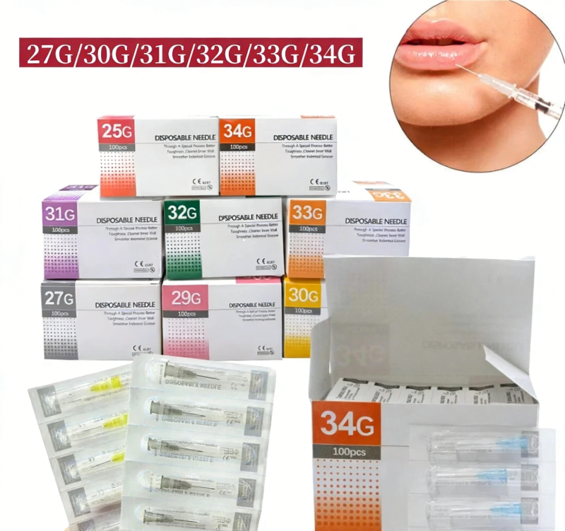 100pcs Tattoo Piercing Micro Needles Sterile Painless Syringe Tips Injector Disposable