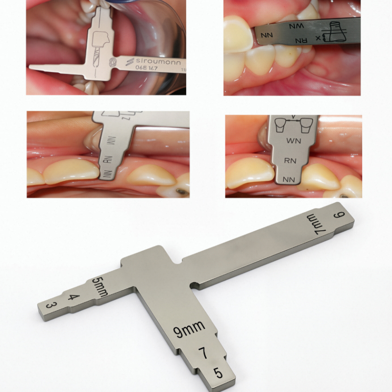 Dental T-shape Implant Measure Ruler Locating Caliper Distance Guide Ruler