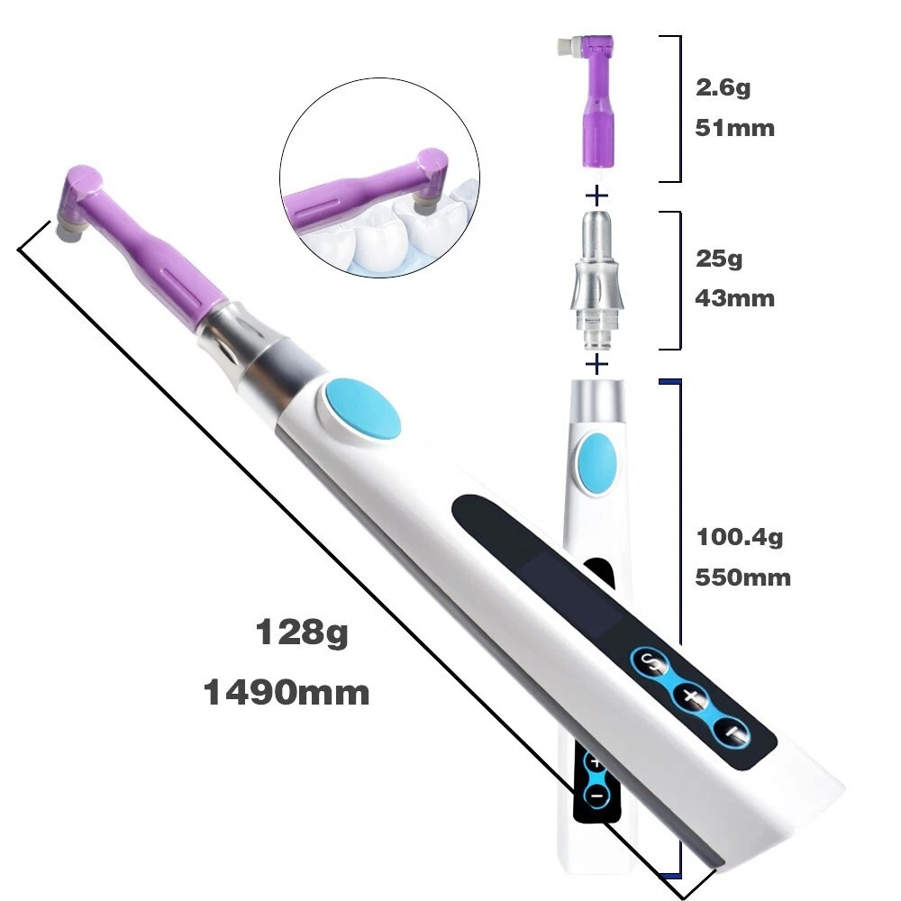 Dental Electric Wireless Polisher IPR System Ruler Prophy Angles Disc Handpiece