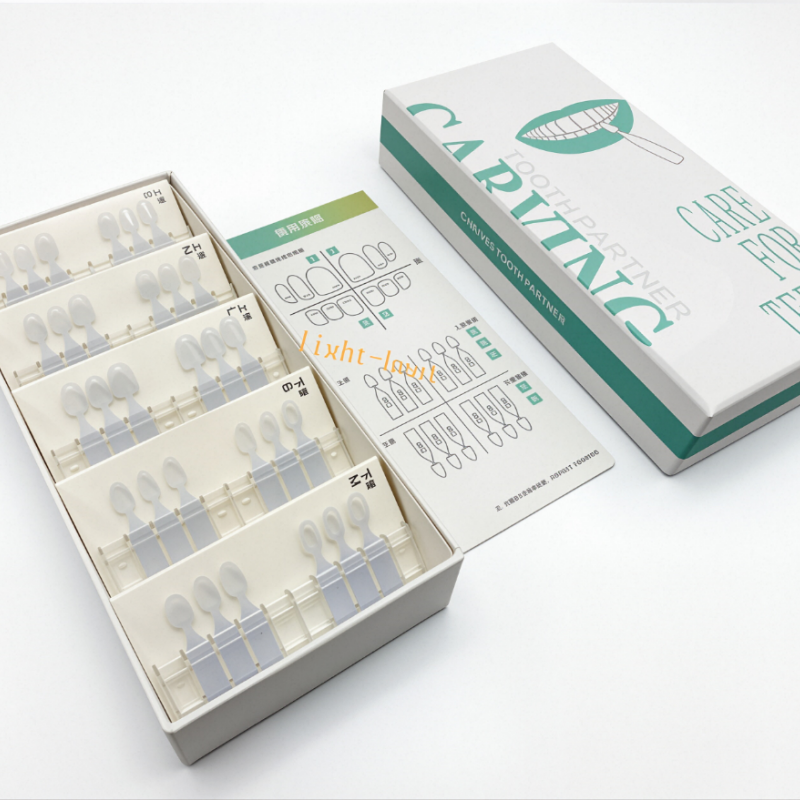 30Pcs Dental Composite Resin Veneers, Anterior Teeth Ultra-Thin Porcelain Matrix for Light Cure Restoration