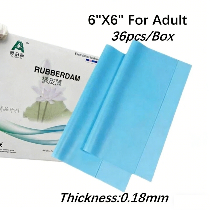 Dental Endodontic Rubber Dam Natural Latex Medium Gauge 6"x6" 36 Sheets