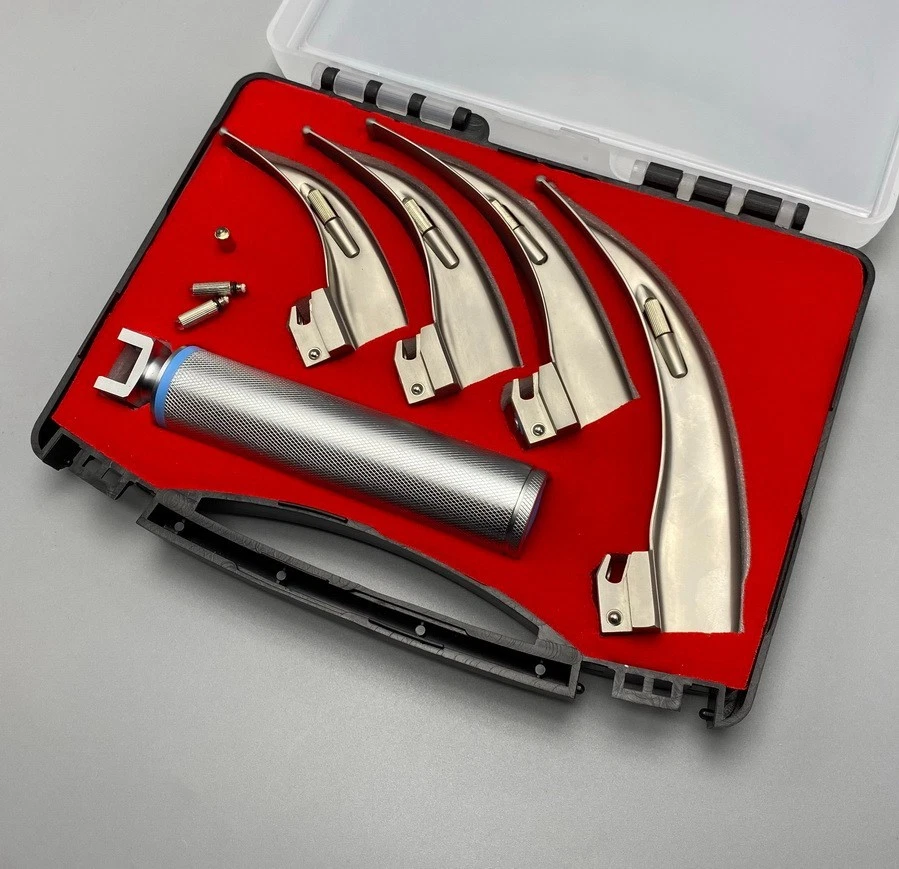 Laryngoscope Adult Anesthesia throat mirror LED light Intubation Fiber optic Kit