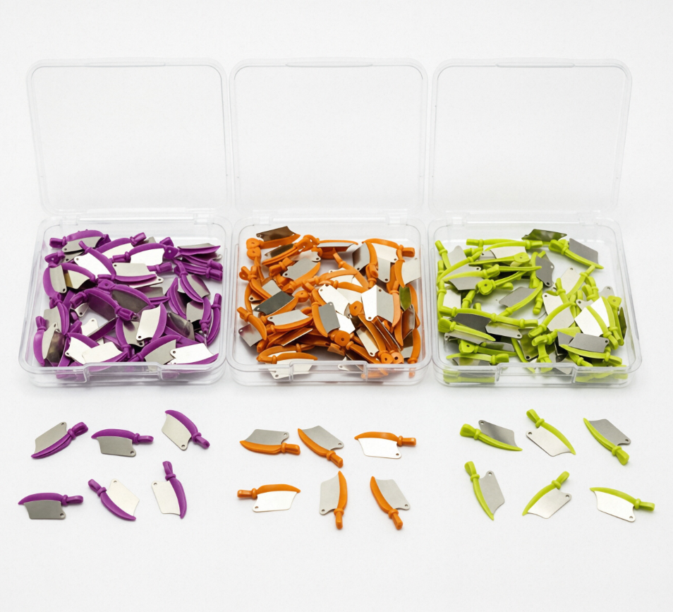 Dental Interproximal Wedges with Metal Matrix Blade Guard | 134°C Autoclavable Fender Wedge Kit, L/M/S Sizes