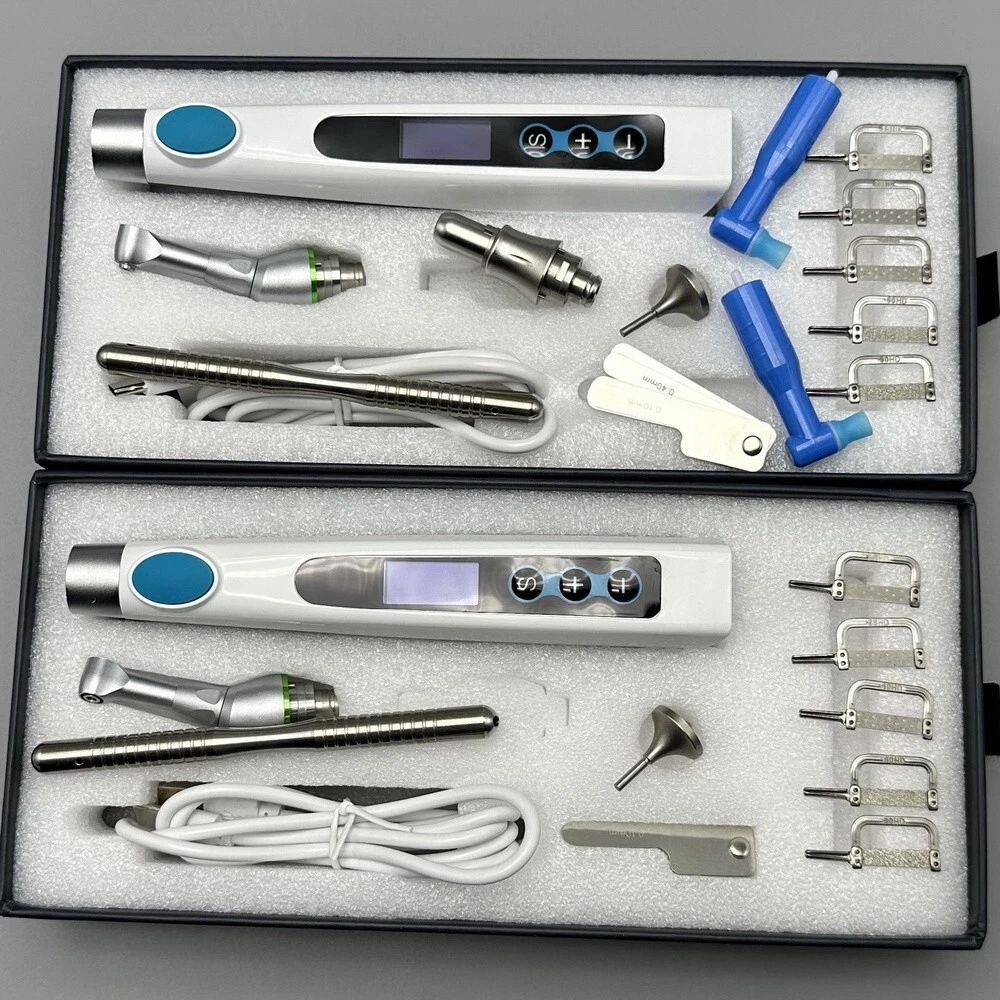 Dental Electric Wireless Polisher IPR System Ruler Prophy Angles Disc Handpiece