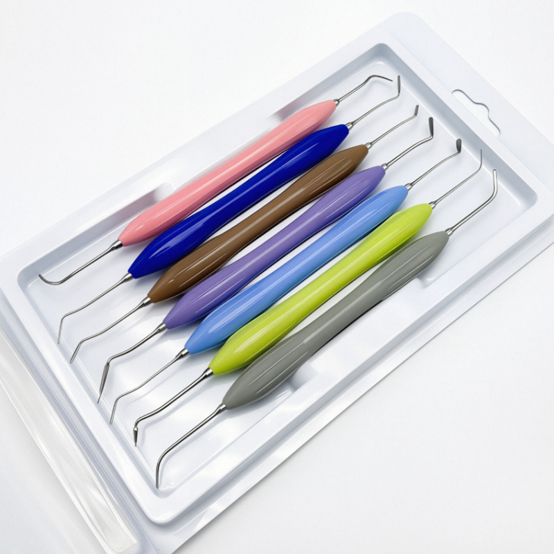 Dental Composite Resin Filling Spatula Set with Silicone Handles, Multi-Purpose Aesthetic Restoration Kit