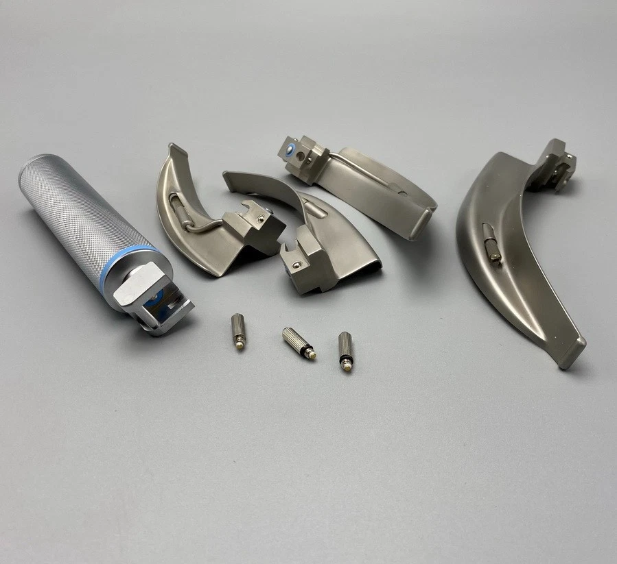 Laryngoscope Adult Anesthesia throat mirror LED light Intubation Fiber optic Kit