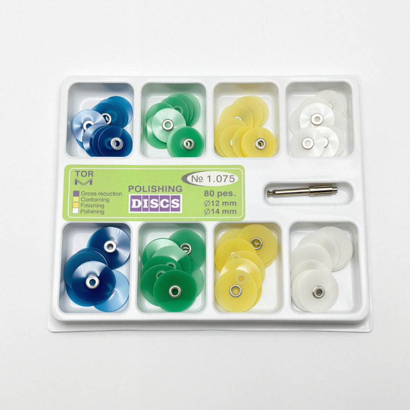 40/80Pcs Dental Composite Polishing Finishing Discs Kit with Mandrel | 12mm 14mm Gross Reduction Contouring Wheels