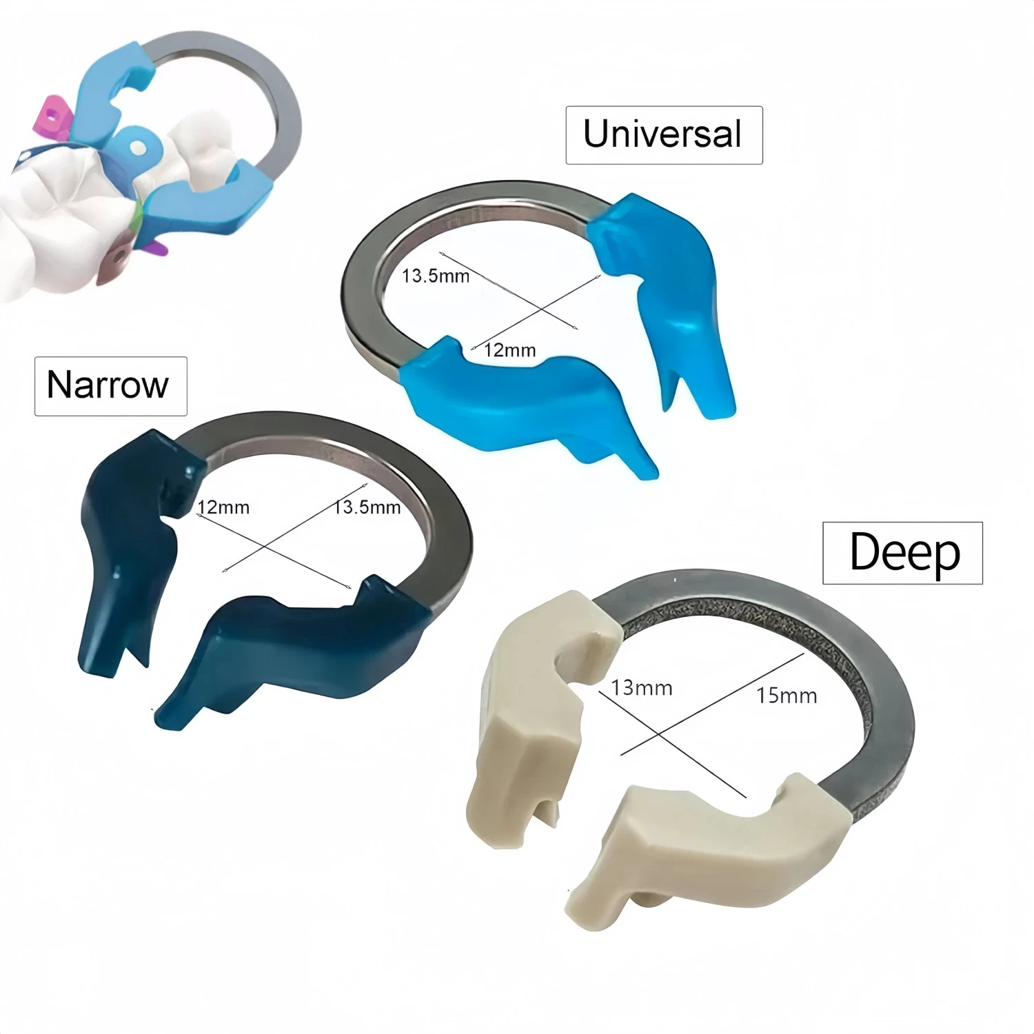 Dental Matrix Bands Ring Sectional Matrice Clamp Fit Garrison Palodent V3 System Narrow Universal Deep