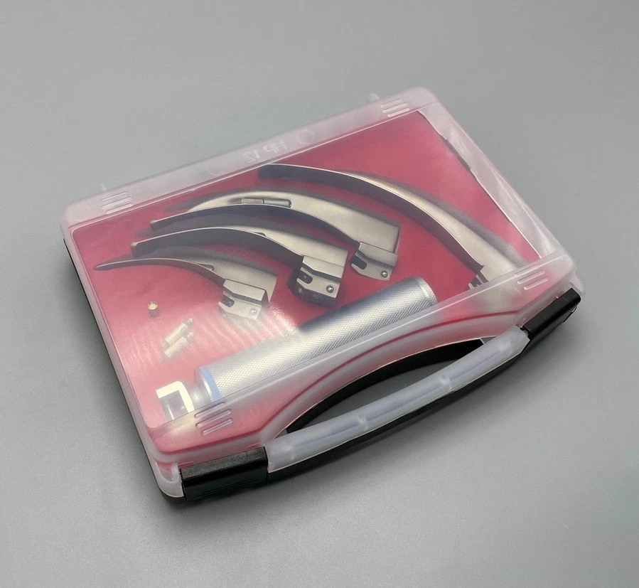 Laryngoscope Adult Anesthesia throat mirror LED light Intubation Fiber optic Kit