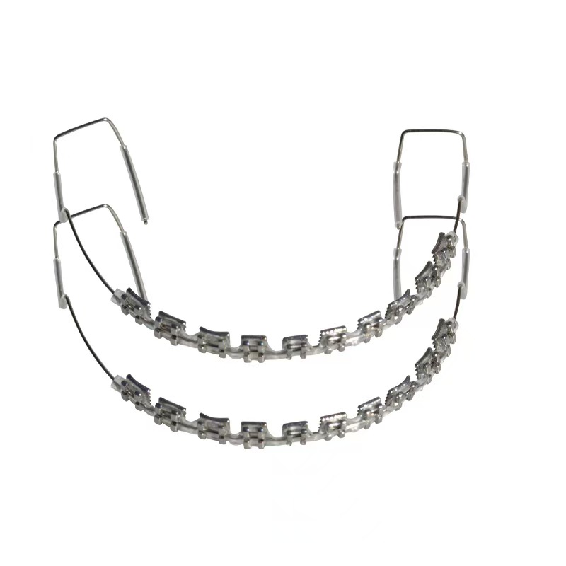 Dental Orthodontic Brackets & Power Chains Set, Temporary Tooth Decoration Metal Braces Kit for Fashion