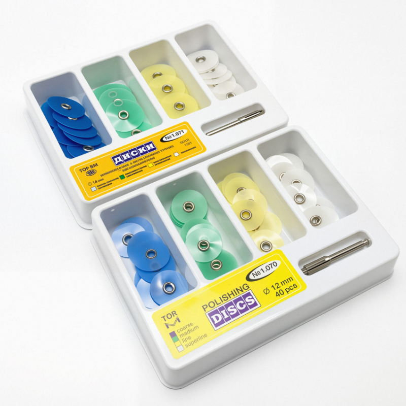 40/80Pcs Dental Composite Polishing Finishing Discs Kit with Mandrel | 12mm 14mm Gross Reduction Contouring Wheels