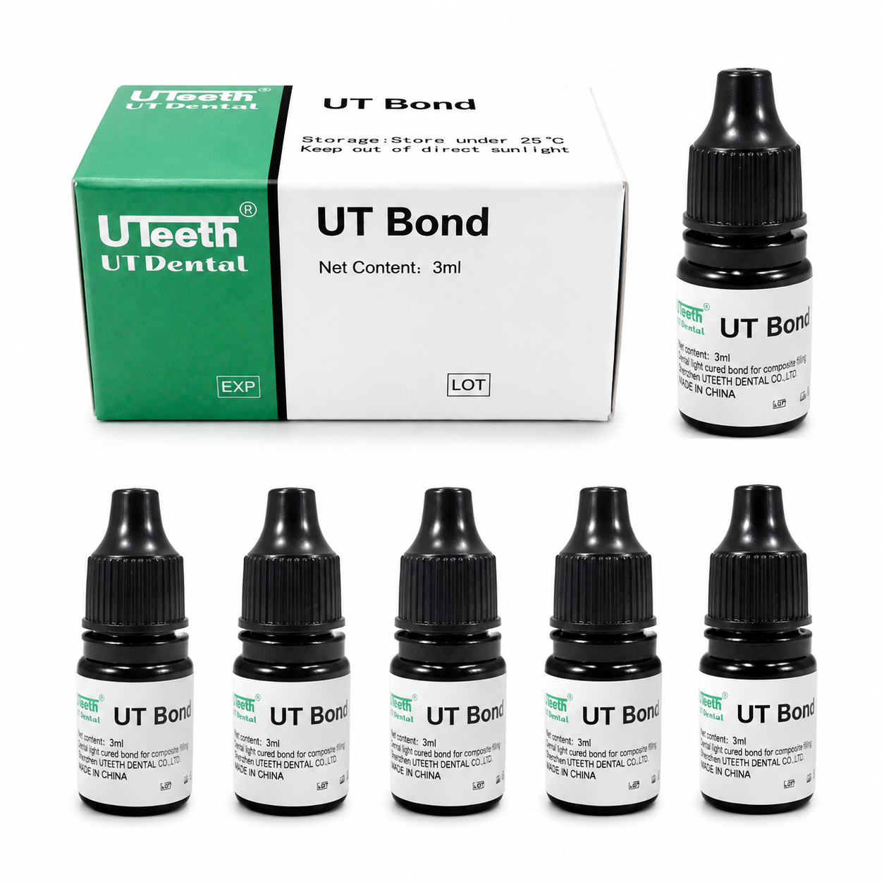 3ml Dental UT Bond Adhesive Resin – Light Cure Composite Filling Agent for Teeth Restoration, Professional Dental Bonding Material