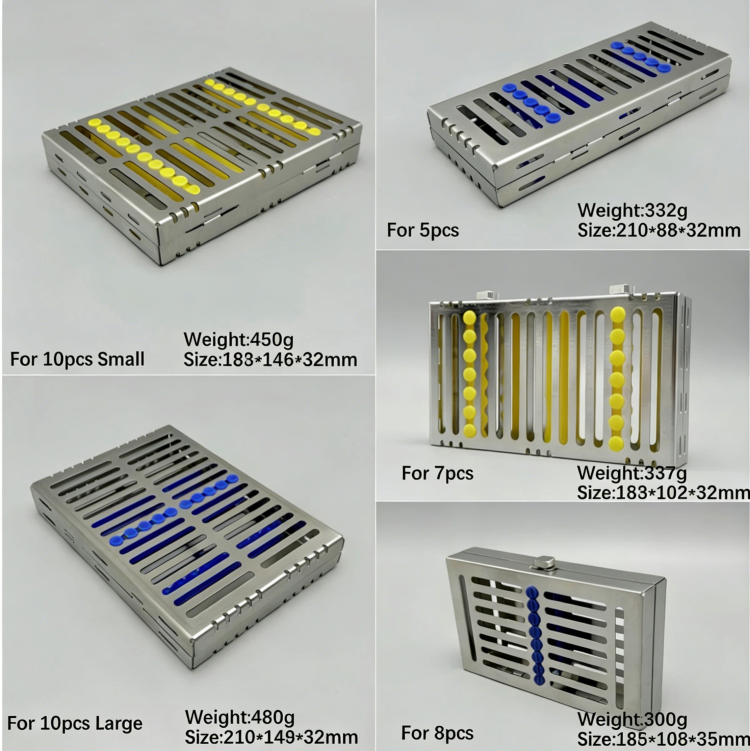 German Dental Autoclave Sterilization Cassette Rack Box Tray For 10 Instrument Stainless steel 135℃ Autoclavable