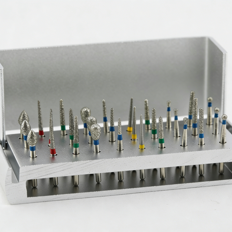 Dental Diamond Bur Tips Set Drills Burs For High Speed Handpiece