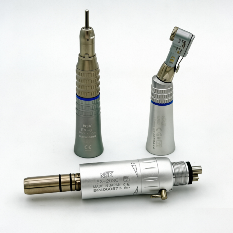 NSK Style Dental Low Speed Handpiece Kit, E-Type 4-Hole EX-203C Air Motor Straight Contra Angle Set