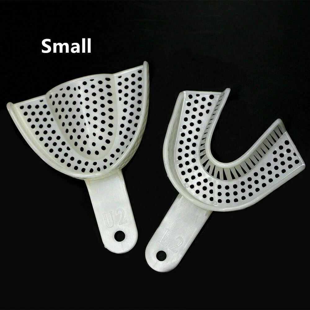 100pcs Plastic Disposable Impression Trays Central Dental Supply Denture tray