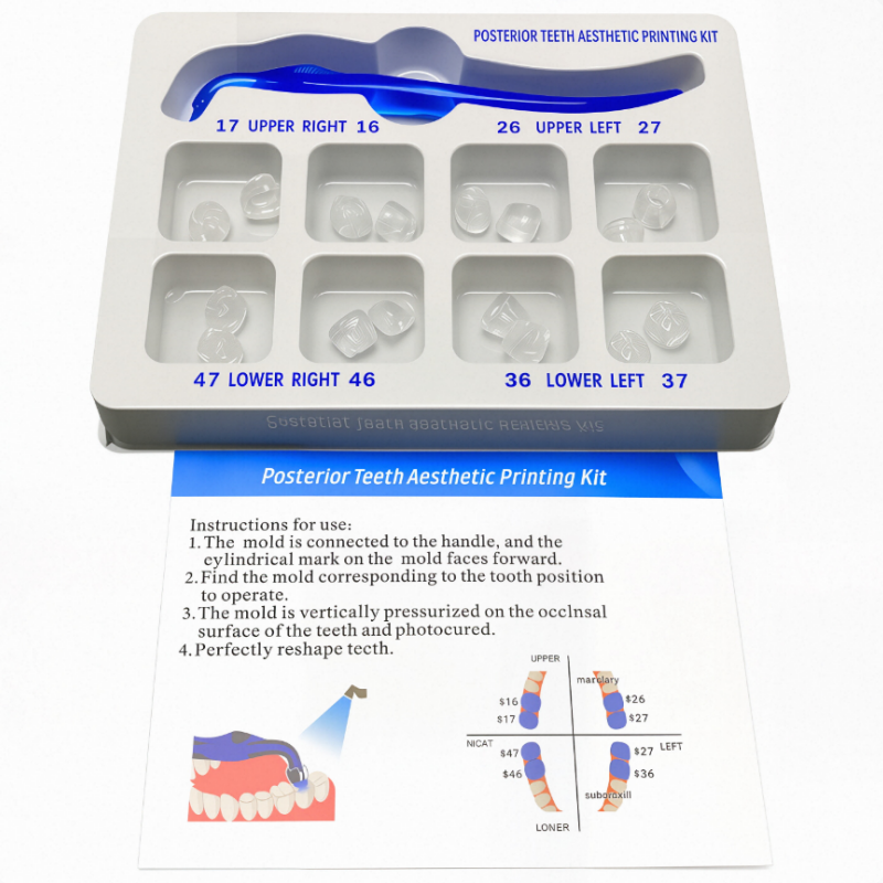 Dental Composite Resin Veneers Mold Kit, Anterior & Posterior Aesthetic Molar Teeth Restoration Matrices