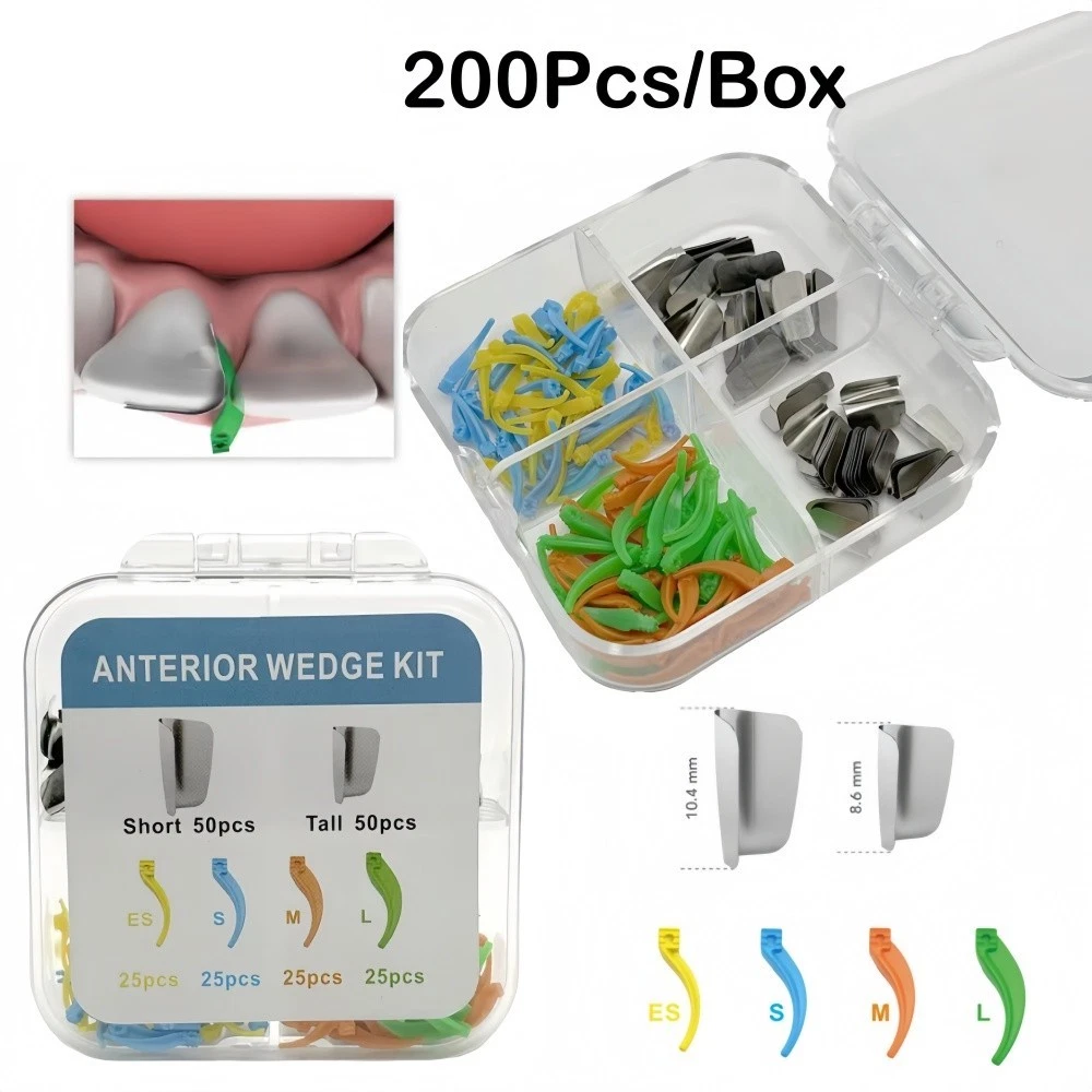 200Pcs Dental Anterior Wedge Matrix System Matrix Bands Teeth Restoration Kit