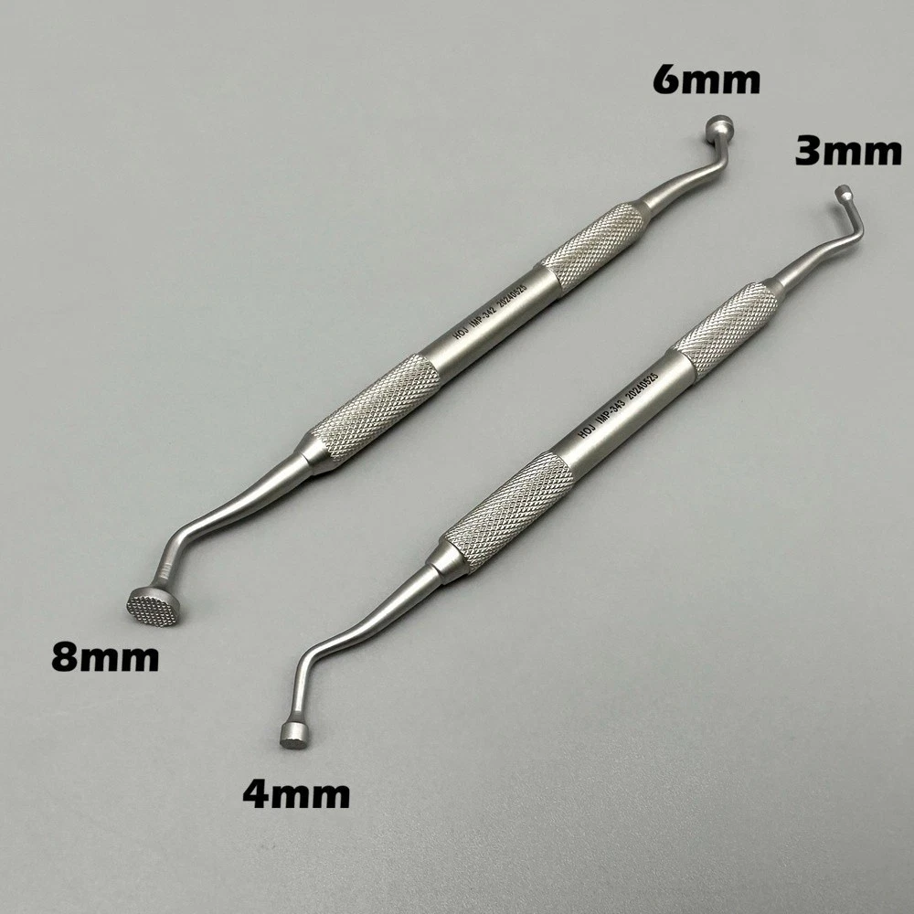 Stainless Steel Double Ended Dental Bone Graft Plugger Packer 3mm-4mm 6mm-8mm Dental Implant Instrument